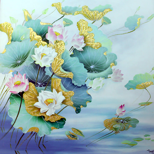 tranh-son-dau-hoa-sen
