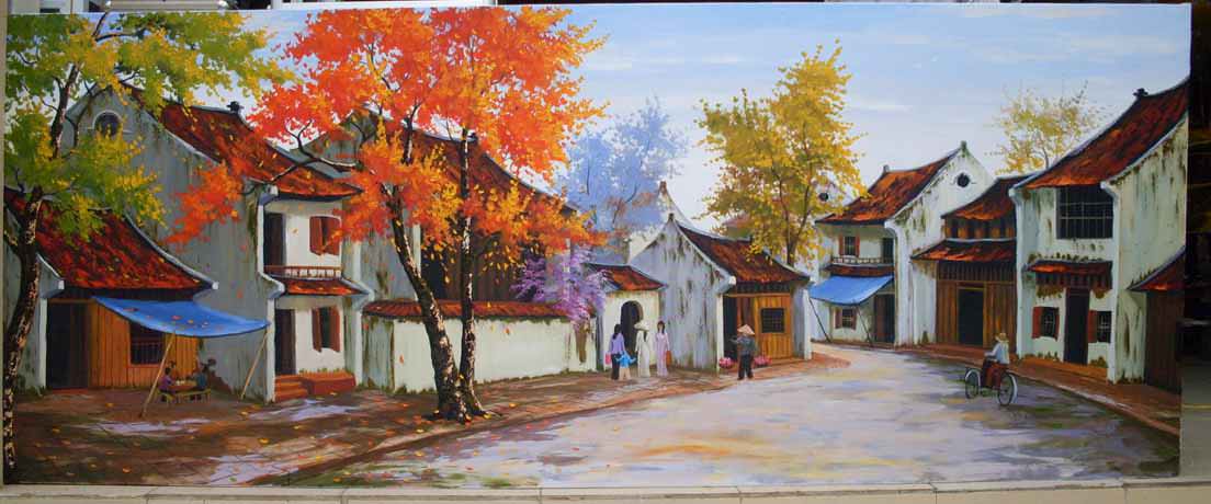 tranh-son-dau-pho-co-ha-noi