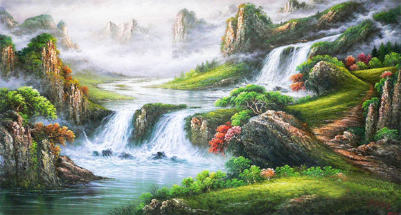 tranh sơn dầu sơn thủy tranh sơn dầu sơn thủy
