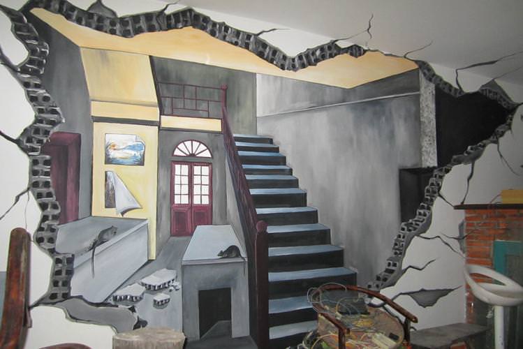 vẽ tranh tường 3d